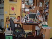 Cluttered home office